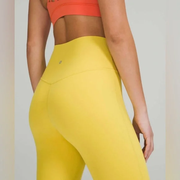 Lululemon Align High-Rise Crop 23" Soleil 8 Yellow Neon Gym Yoga Athletic - Picture 8 of 9